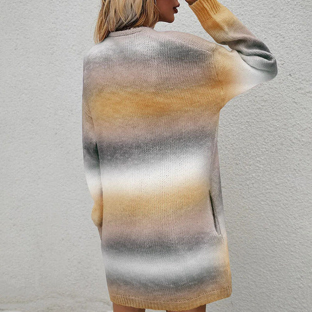 Casual Gradient Knitted Cardigan