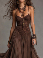 Ophelia | Lace Corset Maxi Dress for Women