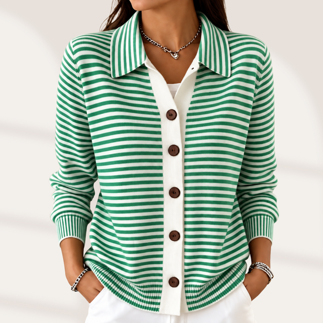 Lesley | The Striped Cardigan