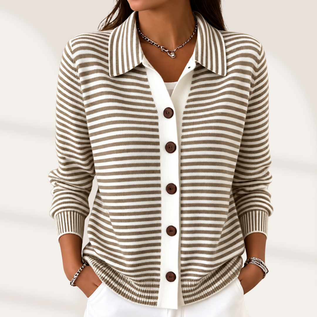 Lesley | The Striped Cardigan