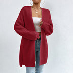 Casual Solid Colour Knitted Cardigan