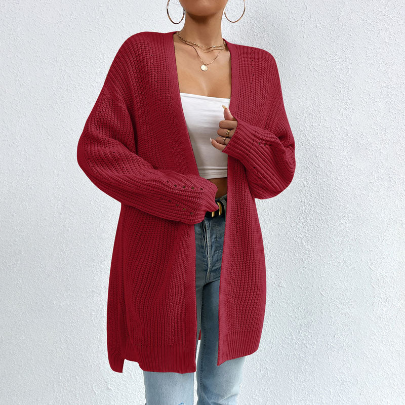 Casual Solid Colour Knitted Cardigan