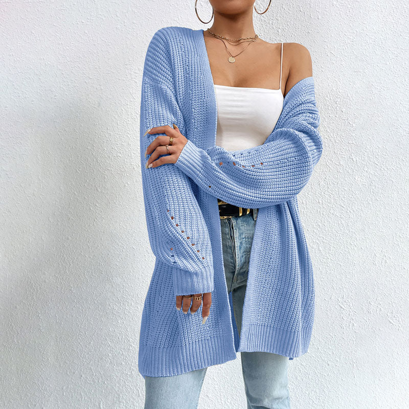 Casual Solid Colour Knitted Cardigan