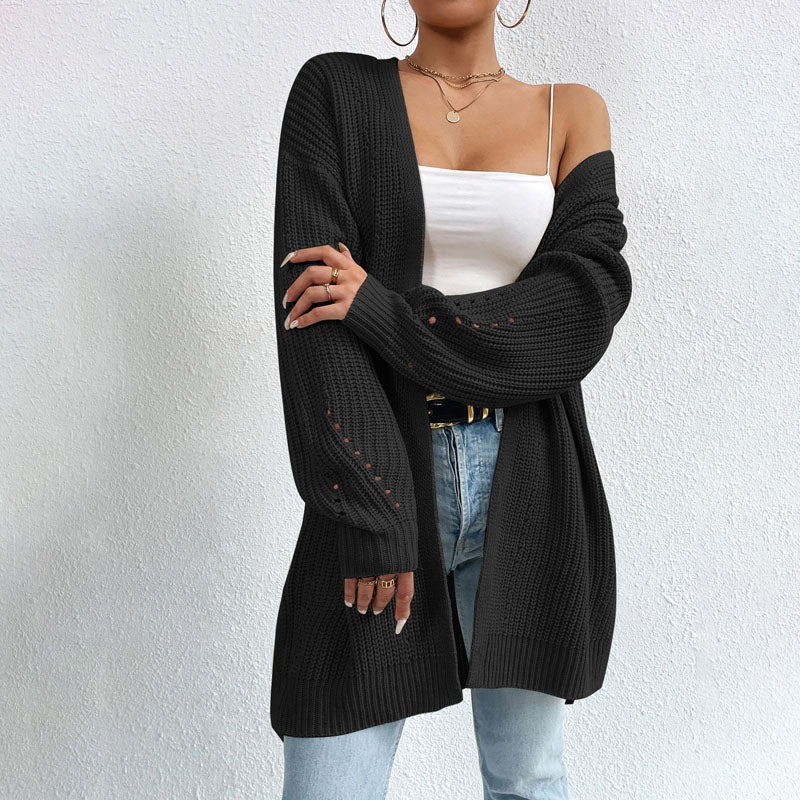 Casual Solid Colour Knitted Cardigan