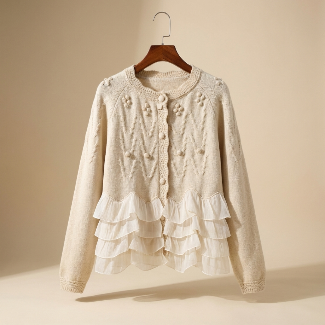 Rosie - Cosy Knit Ruffle Cardigan