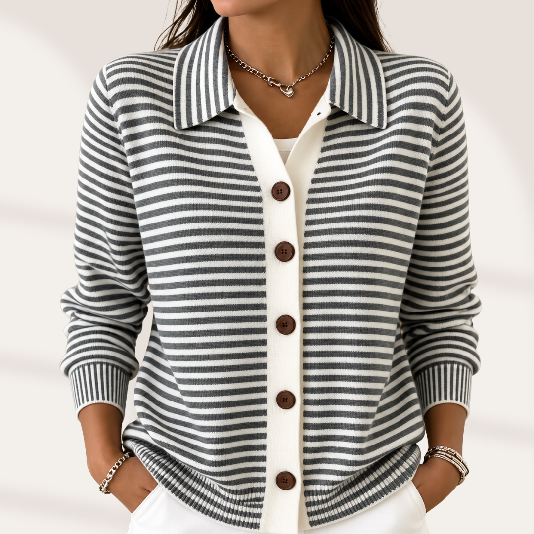 Lesley | The Striped Cardigan