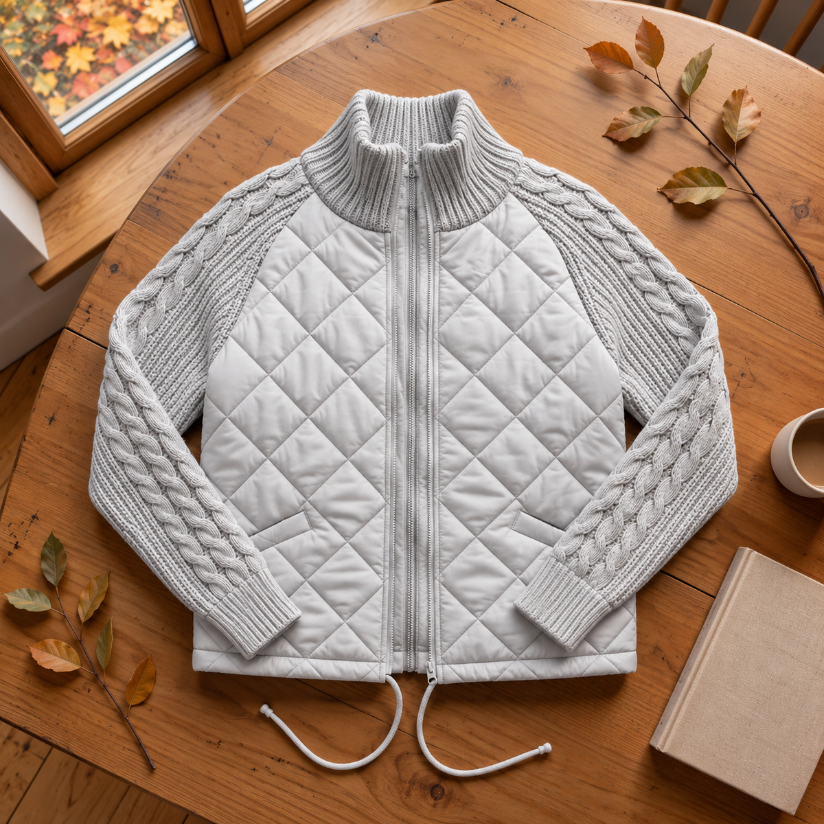 Amber | Knit Patchwork Puffer Jacket