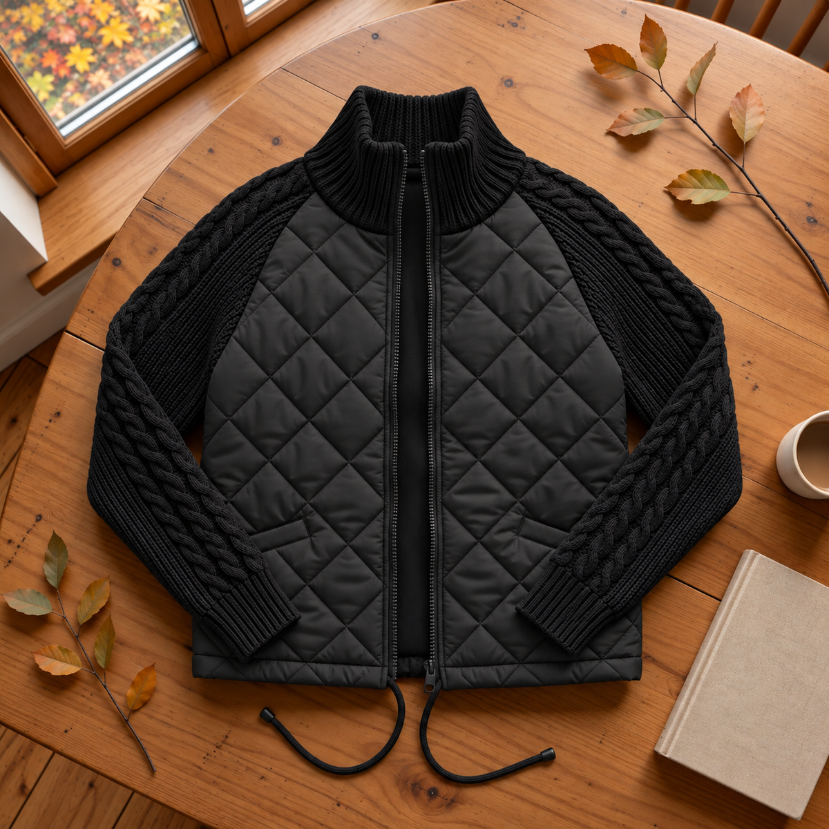 Amber | Knit Patchwork Puffer Jacket
