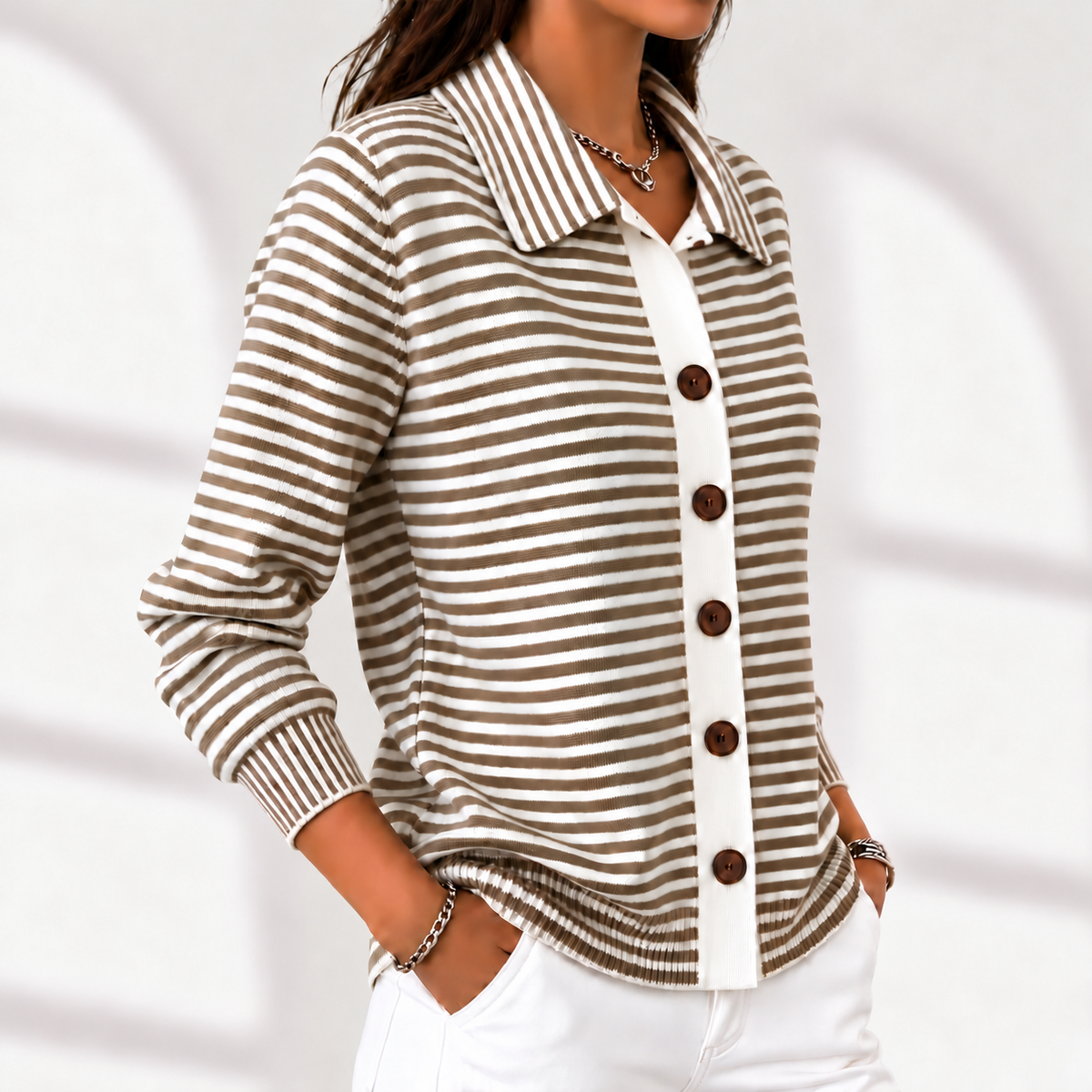 Lesley | The Striped Cardigan