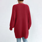 Casual Solid Colour Knitted Cardigan