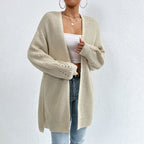 Casual Solid Colour Knitted Cardigan