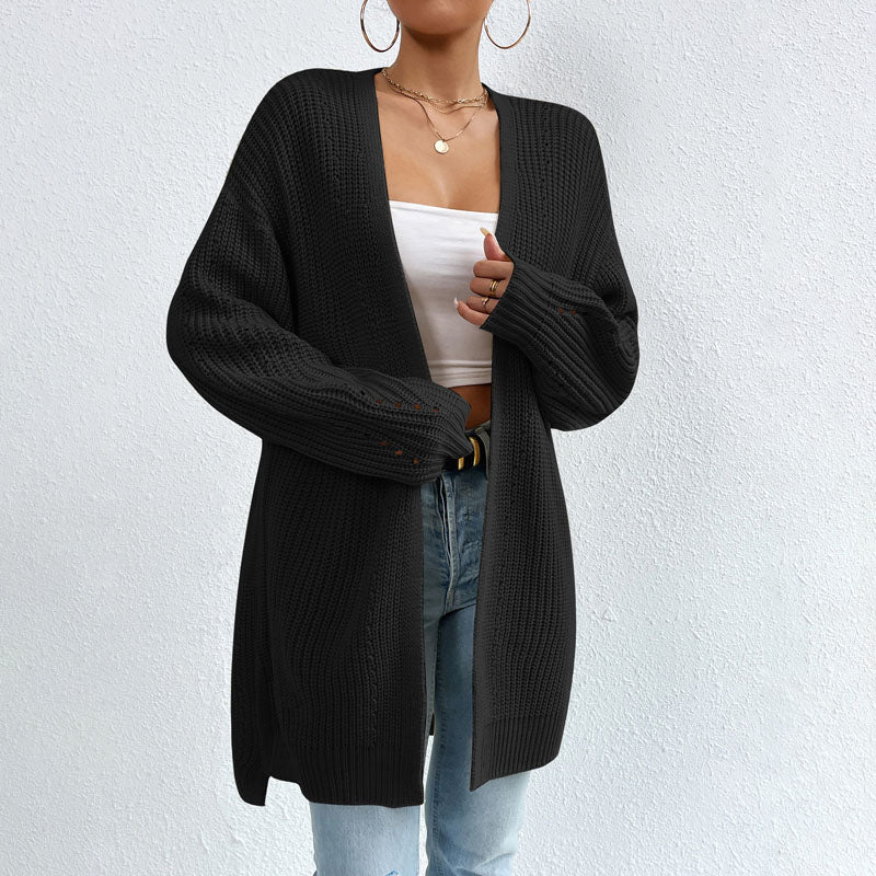 Casual Solid Colour Knitted Cardigan
