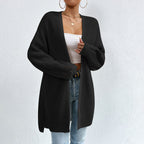 Casual Solid Colour Knitted Cardigan