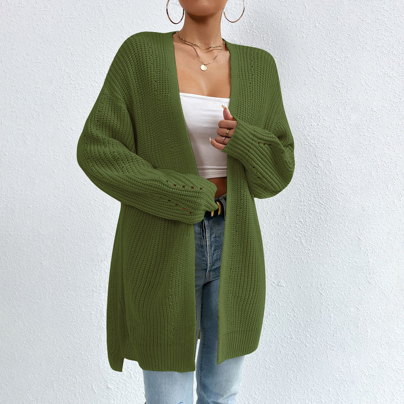 Casual Solid Colour Knitted Cardigan