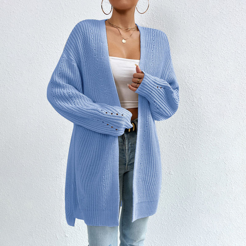 Casual Solid Colour Knitted Cardigan