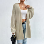 Casual Solid Colour Knitted Cardigan