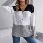 Casual Colour Block Cardigan