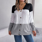 Casual Colour Block Cardigan