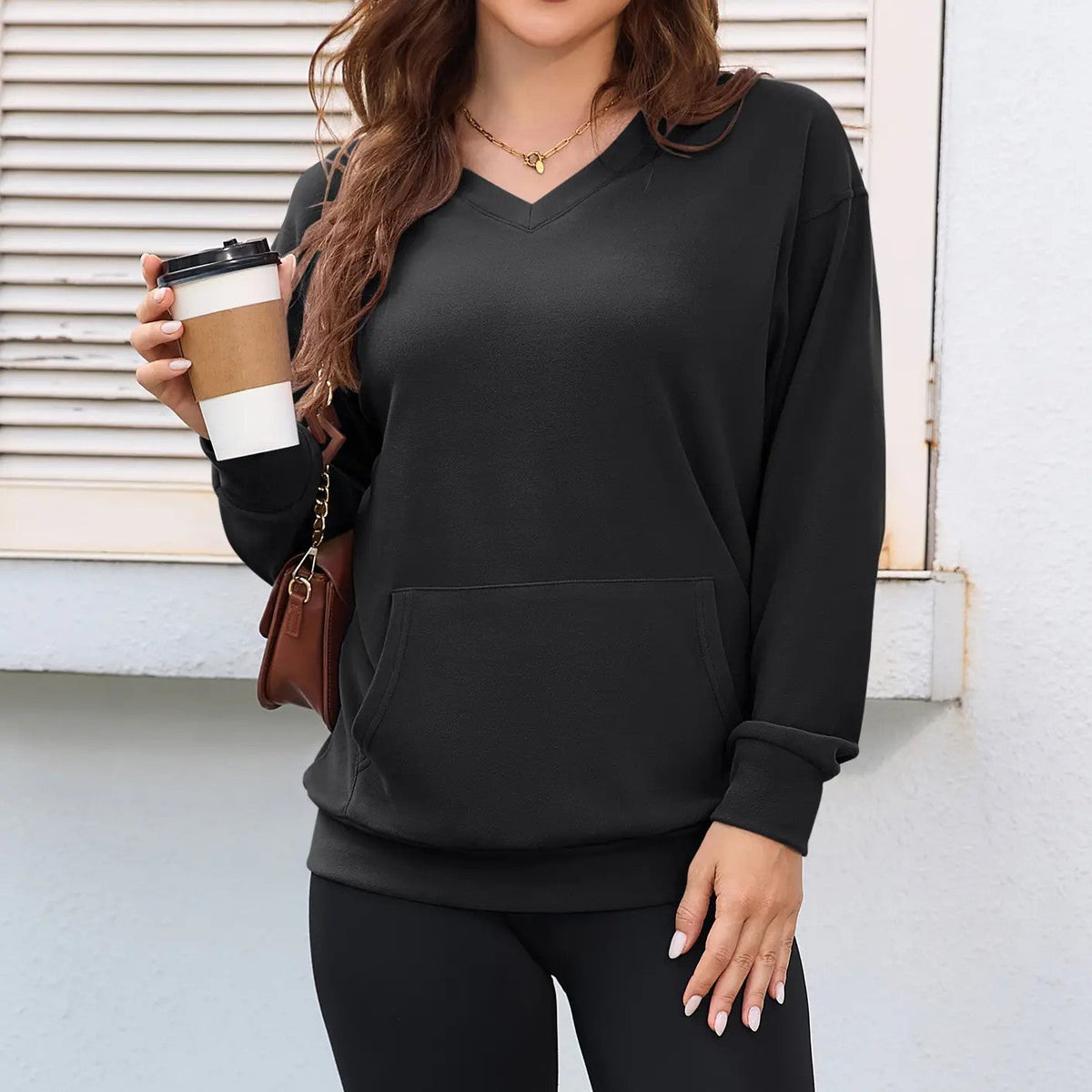 Daisy | Oversized V-Neck Sweatshirt 🍂