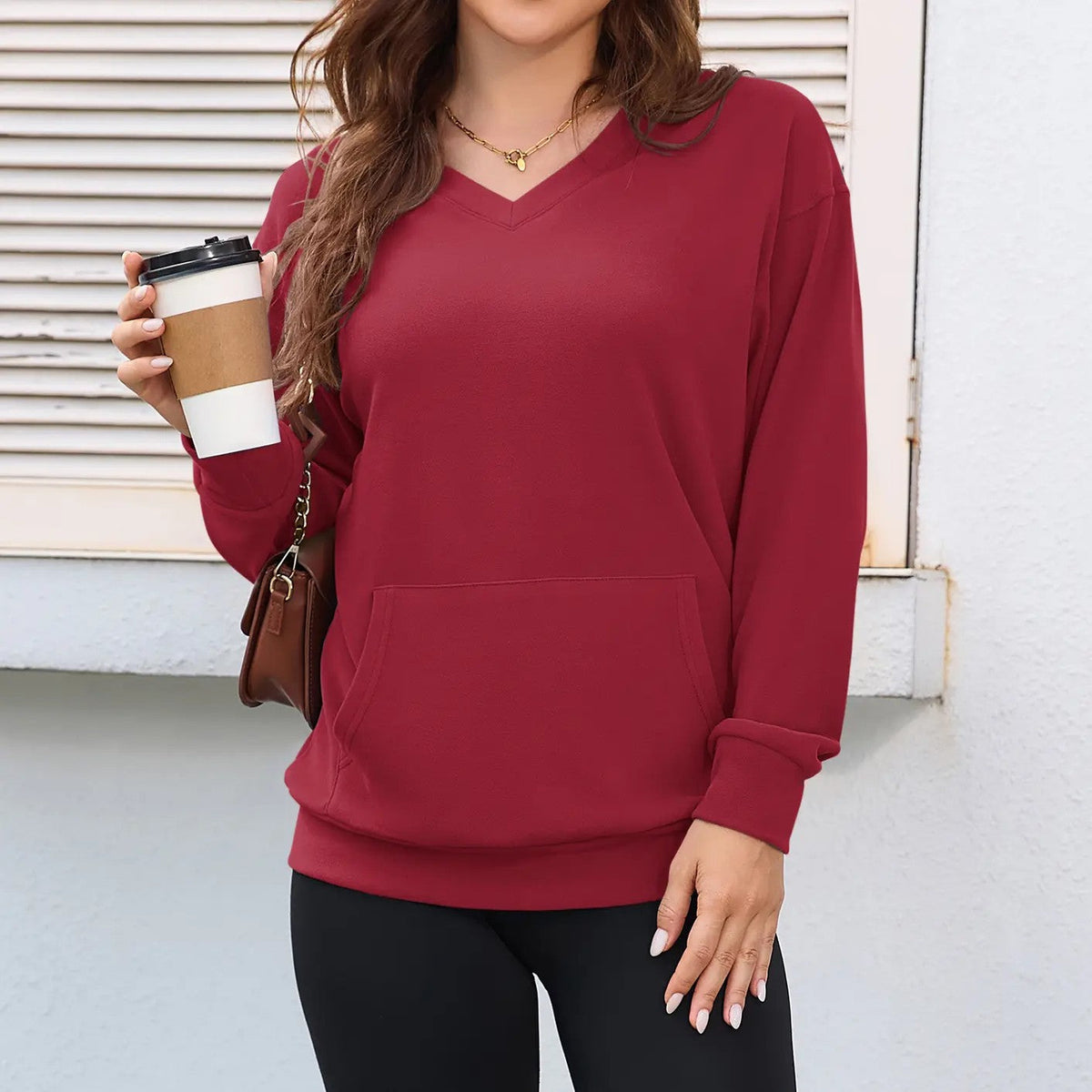 Daisy | Oversized V-Neck Sweatshirt 🍂