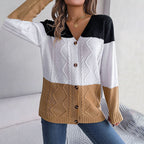 Casual Colour Block Cardigan