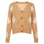 Casual Floral Knitted Cardigan