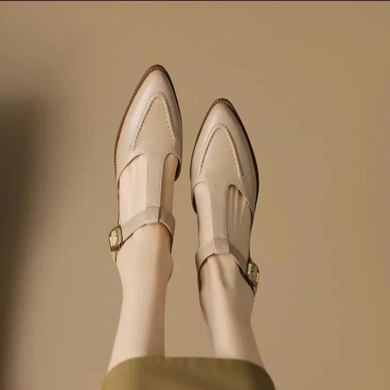 Gianna | Classic Buckle Leather Shoes