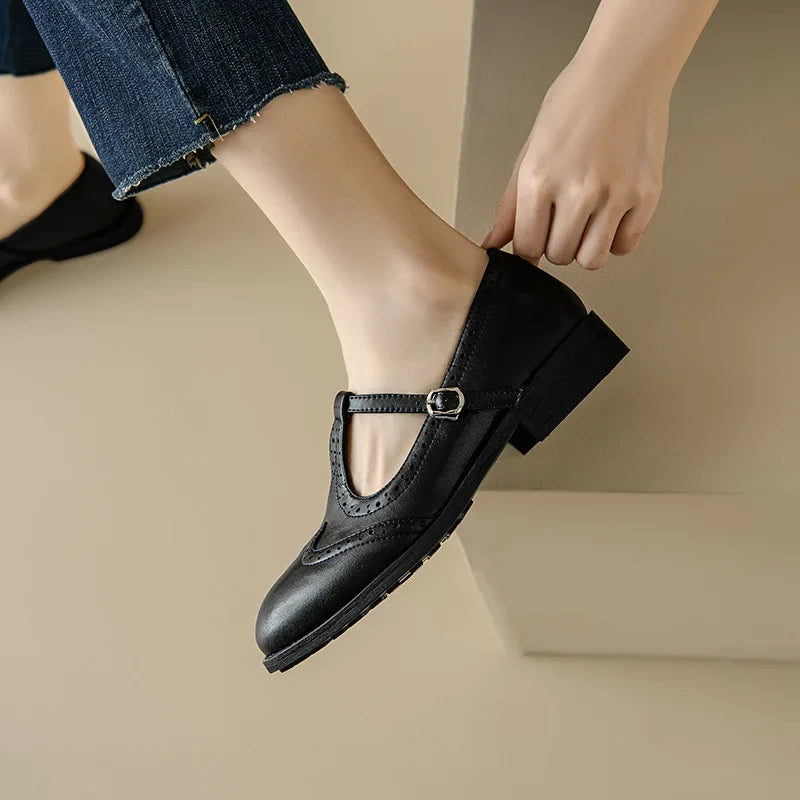 Miana | Polished T-Strap Mary Janes