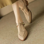 Gianna | Classic Buckle Leather Shoes