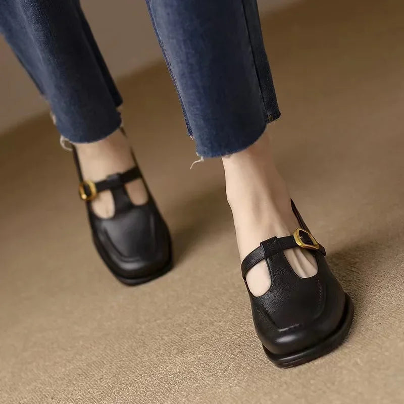 Selvana | Elegant T-Strap Shoes