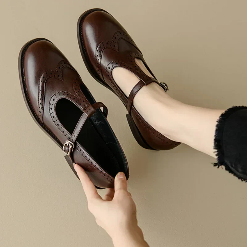 Miana | Polished T-Strap Mary Janes