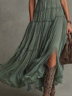 Lucrezia | Gathered V-Neck Maxi Dress