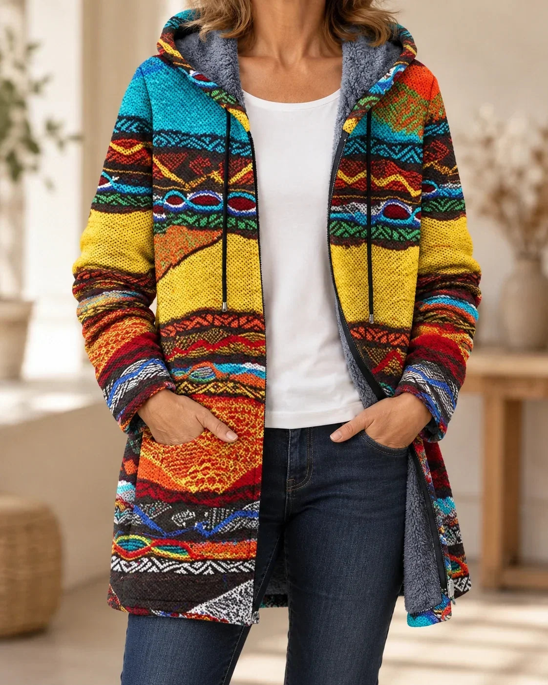 Cynthia | Artistic Hooded Cardigan