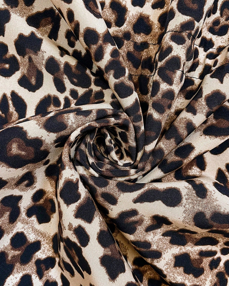 Reversible Hooded Coat with Leopard Print