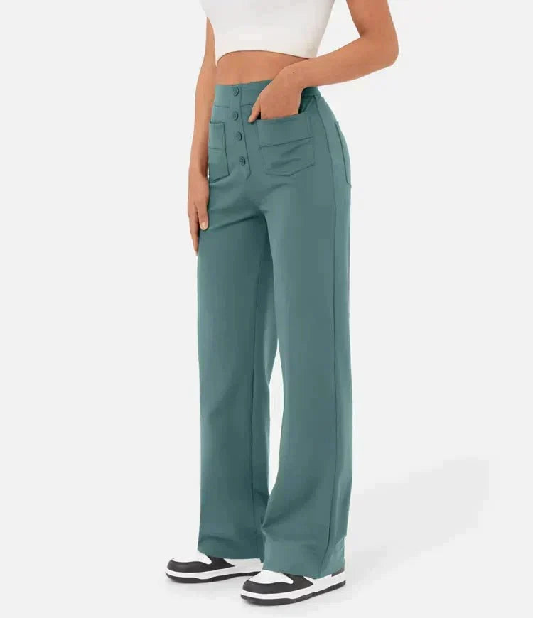High waist casual elastic pants