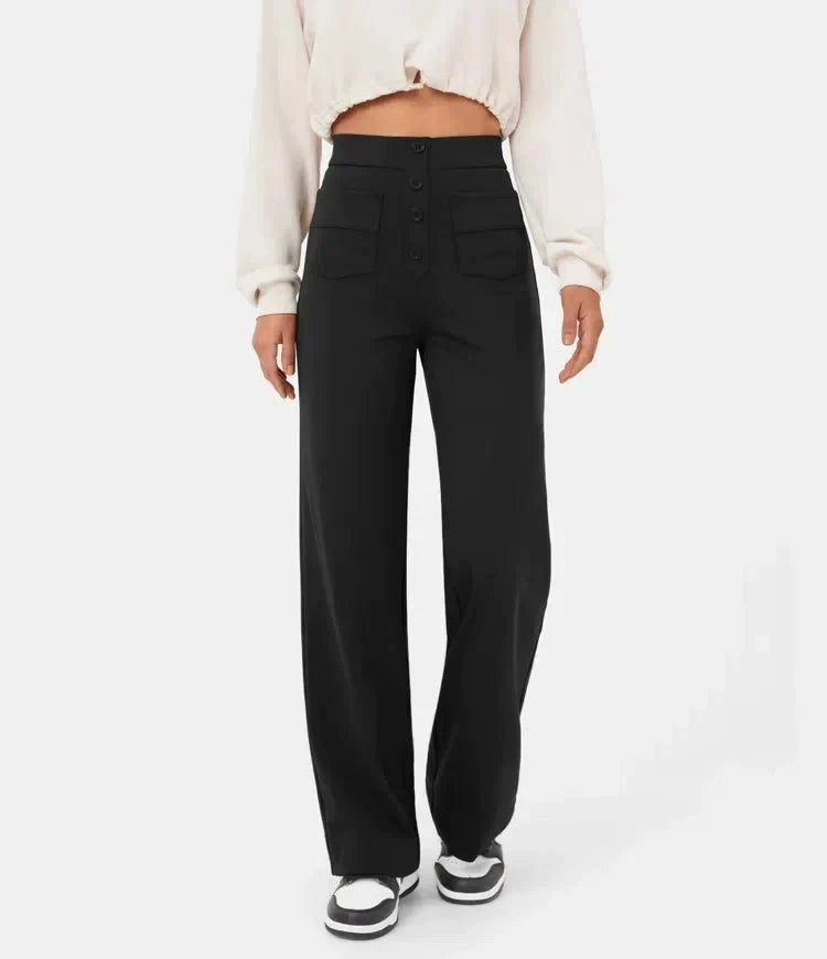 High waist casual elastic pants
