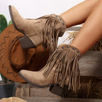Women's Rivet-Detail Tassel Ankle Boots