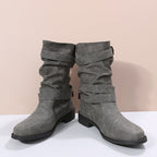 👢Low Heel Boots with Buckle for Women👢 - Walk in Comfort and Style.