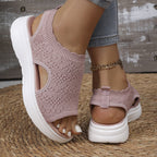 Women's Breathable Knit Platform Sandals