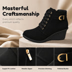 💖 Easy Lift, All-Day Comfort | Women's Wedge Heel Zip-Up Ankle Boots