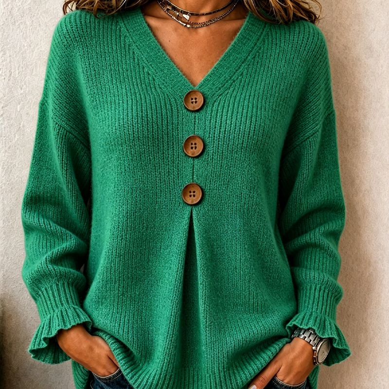 Amelie | Soft V-Neck Knit Sweater