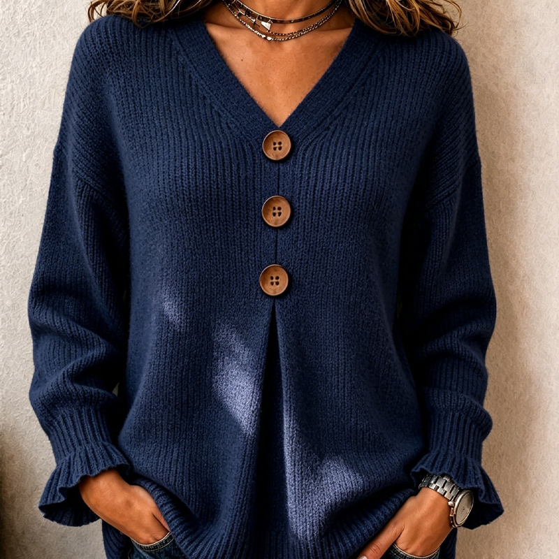 Amelie | Soft V-Neck Knit Sweater