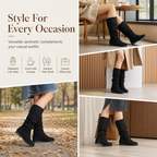 Hot Sale 50% OFF💖Women's Lace Up Slouchy Mid-Calf Boots 