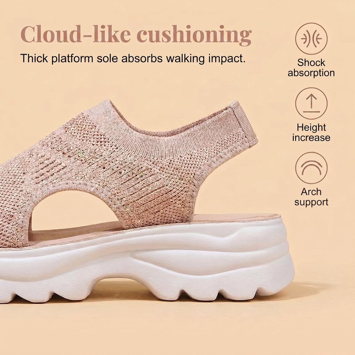 Breathable mesh platform sandals for women